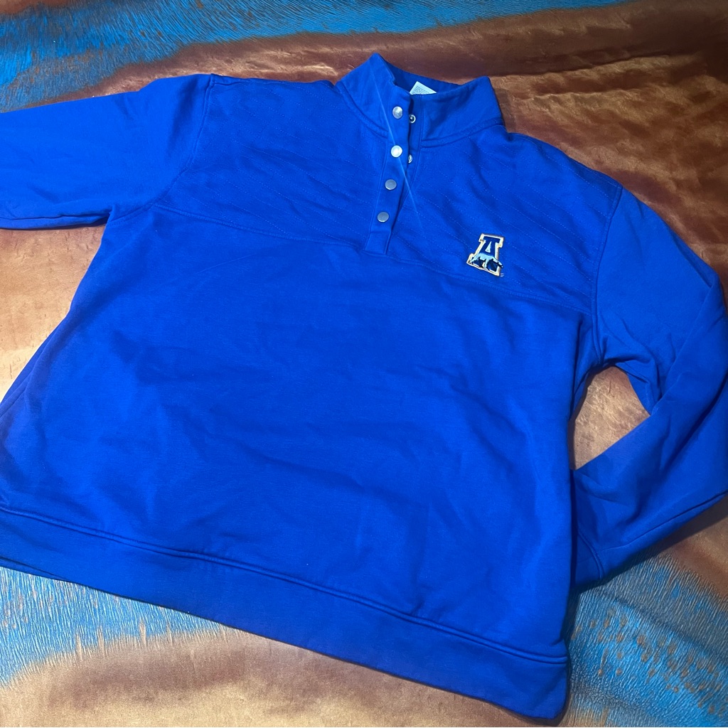 Champion Uaf Nanooks Collegiate Blue Quarter Snap Pullover Sweatshirt Xl
